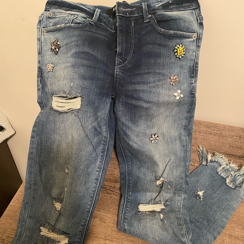 EXPRESS embellished stretch jeans